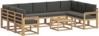 vidaXL - Hoek loungeset - 9 zitplekken - Polyester - Wit en antracietkleurig