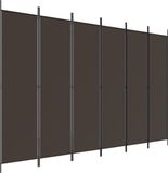 vidaXL Kamerscherm met 6 panelen 300x200 cm stof bruin