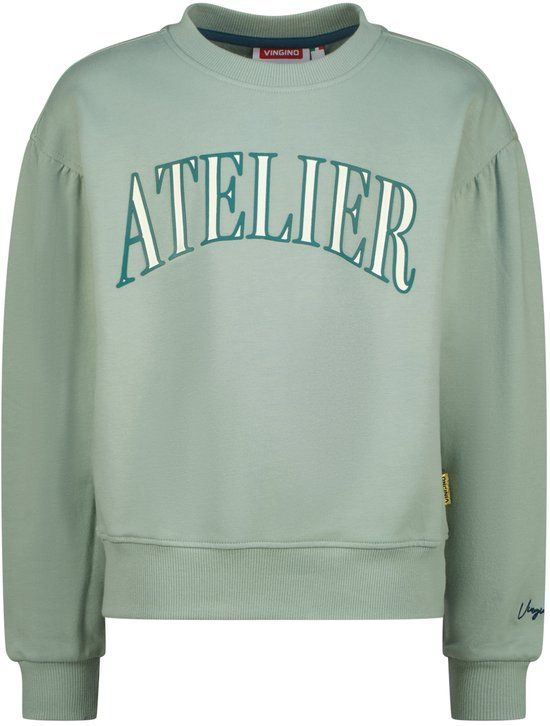 Vingino Noran Meisjes Sweater Jade Green Katoen/Elastaan Maat 128
