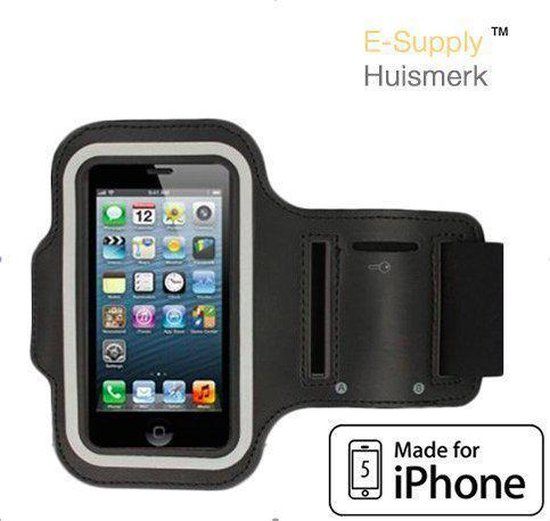 E-Supply Sportarmband iPhone 5S / 5C / 5 hardloop sport armband met reflector - Zwart - E-Supply