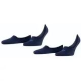 Burlington Everyday 2-Pack onzichtbaar effen katoen multipack footies heren blauw - maat 45-46
