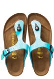 Birkenstock Gizeh Shiny Snake slippers blauw - Maat 35