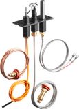 VEVOR Aardgaswaakvlambrander, OE 485-510A, 4021-736, 2103-010 Gasontstekingsset voor Open Haarden, Vervanging voor Aardgasontsteking, Compatibel met Quadra-Fire, Heat & Glo, Heatilator-Modellen, Zwart