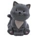 Spaarpot kat, kattenspaarpot, kinderspaarpot kat, spaarvarken kat, spaarfiguur, spaarpot, spaarkat, decoratieve kat met spaarfunctie van keramiek in grijs, L x B x H 10 x 12 x 16 cm.