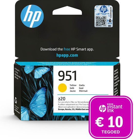 HP 951 Geel Inktcartridge + Instant Ink tegoed - Origineel
