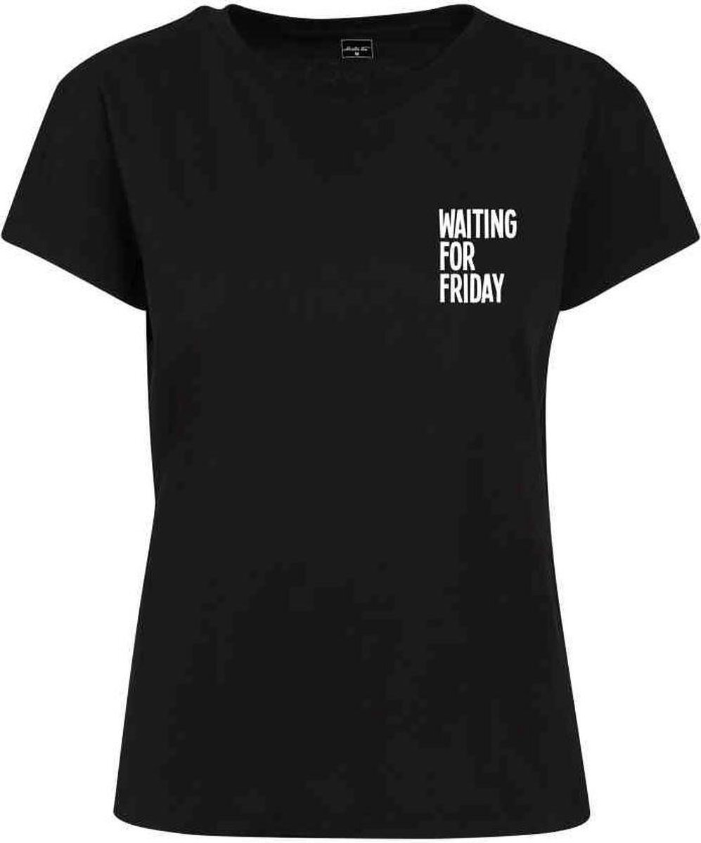 Mister Tee Dames Tshirt -XL- Waiting For Friday Box Zwart