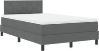 vidaXL Boxspring bed met hoofdeinde Donkergrijs 120 x 200 cm Stof