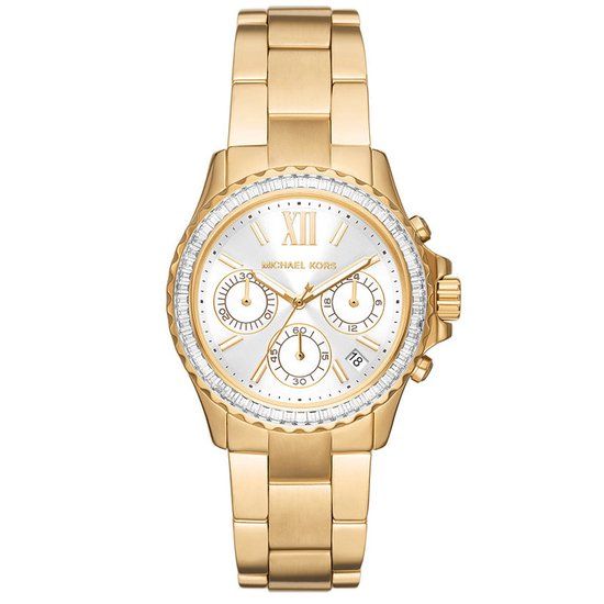Michael Kors MK7212 Everest - Unisex Horloge - Wit - Goudkleurig - 36 mm