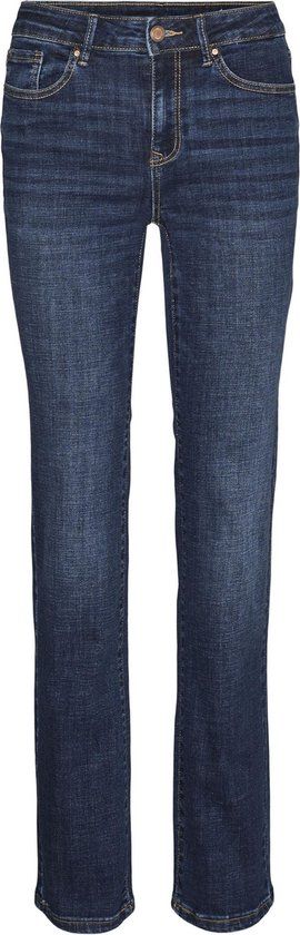 VERO MODA VMFLASH MR STRAIGHT JEANS LI3300 GA NOOS - Dark Blue Denim - Maat M X L32