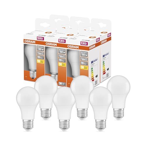 OSRAM LED STAR CLASSIC A60 LED Lamp - E27, 60W Replacement, 6-Pack