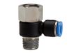 L-steeksluiting. RIEGLER L-steeksluiting. »Blauwe serie«, draaibaar, Rc/R 1/8 i./a., voor buitenslang Ø 10 mm, werkdruk max. 15 bar, kunststof/MS vern.