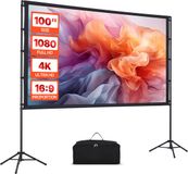 VEVOR Projectiescherm met Statief - 100 inch HD 4K - 16:9 Projectorscherm - Dubbele Tripod - Beamer Scherm met Draagtas
