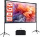 VEVOR Projectiescherm met Statief - 100 inch HD 4K - 16:9 Projectorscherm - Dubbele Tripod - Beamer Scherm met Draagtas