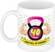 Bellatio Decorations Verjaardag cadeau mok 40 jaar - roze - spieren - 300 ml - keramiek