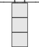 vidaXL Schuifdeur met beslagset 76x205 cm gehard glas zwart