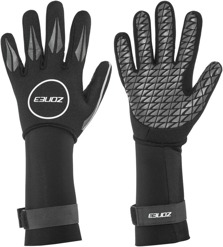 Zone3 Neoprene Swim Gloves, black/reflective silver - 5056305708399