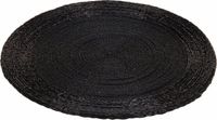 Excellent Houseware placemats/onderleggers zwart rond D35 cm