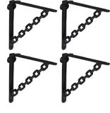Merkloos Relaxdays Plankdrager - Set van 4 - 22 cm - Gietijzer - Industrieel - Zwart