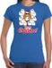 Bellatio Decorations Shoppartners Bv Fout Kerstshirt / Kerst t-shirt met hamsterende kat Merry Christmas blauw voor dames - Kerstkleding / Christmas outfit L