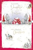 Me To You Tatty Teddy kerstkaart met opschrift To A Wonderful Daughter And Your Partner, 15,2 x 22,9 cm, officiële collectie