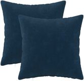 vidaXL - Kussensloop - 2 stuks - HEERLEN - Blauw - 40 x 40 cm - Katoensatijn