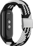 By Qubix Qubix Braided Nylon Bandje Zwart/Wit voor Xiaomi Smart Band 8/9/10