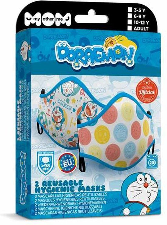 My Other Me Doraemon Premium Gezichtsmasker - Unisex - Herbruikbaar - 10-12 Jaar