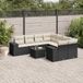 Maison Exclusive - Salon de jardin, 9 pièces, avec coussins, noir, en polyrotin