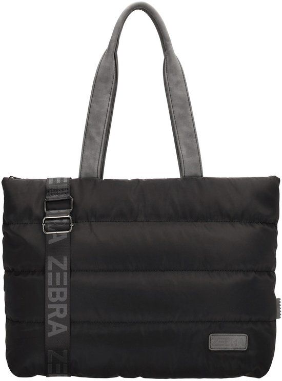 Zebra Trends Elske Shopper - 15,6" Laptoptas - Crossbody Schoudertas - Soft Puffer Tas - Zwart
