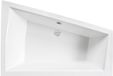 Badland INTIMA hoekbad 180 x 125 cm rechts wit met hoofdsteun met bamboe badplank zonder zijpaneel