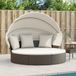 Maison Exclusive - Lit de repos d'extérieur avec auvent et coussins en résine tressée