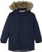 Vertbaudet Jongensparka met capuchon en gerecyclede polyester voering marineblauw