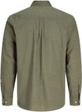 Jack & Jones Casual overhemd Regular Fit Lange mouw Katoen Effen Dusty Olive XXL