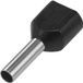 Merkloos / Sans marque TRU COMPONENTS 1091321 Dubbele adereindhuls 1.50 mm² Deels geïsoleerd Zwart 100 stuk(s)