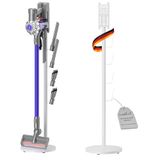 PureMounts Universele stofzuigerhouder, compatibel met Dyson, Philips, Samsung, Bosch, Miele, Anyson, Xiaomi, vloerstandaard, accessoirestandaard, wit