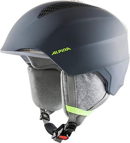 Alpina Unisex - Kinderen, GRAND JR Skihelm, charcoal-neon yellow matt, 54-57 cm