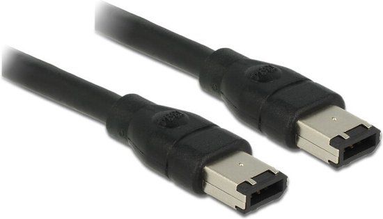 Delock Firewire 400 kabel - 6-pin male naar 6-pin male - 0.5m - Zwart