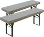 Sleepling Banc de bière set van 2 - 220 x 25 cm - Gris clair