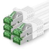 1aTTack.de 3M Cat.7 netwerkkabel, 5-pack Cat7 patchkabels, LAN-kabel, Ethernet RJ45 10 Gbit/s (alle internetsnelheden), wit, 3 meter