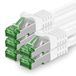 1aTTack.de 3M Cat.7 netwerkkabel, 5-pack Cat7 patchkabels, LAN-kabel, Ethernet RJ45 10 Gbit/s (alle internetsnelheden), wit, 3 meter
