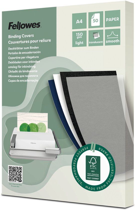 Fellowes Voorblad A4 FSC translucent papier 150gr