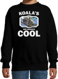Bellatio Decorations Shoppartners Bv Dieren koalaberen sweater zwart kinderen - koalas are serious cool trui jongens/ meisjes - cadeau koala beer/ koalaberen liefhebber - kinderkleding / kleding 98/104