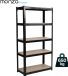 Monza Home® Stellingkast Metaal – 5-Laags Opbergrek – 75x30x150 cm – 650 kg – Zwart