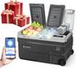 Boîte réfrigérante 34 litres voiture 2-en-1 double zone jusqu'à -20 °C portable 12 V 230 V avec contrôle numérique de la température commande par application anti-vibration pour camping