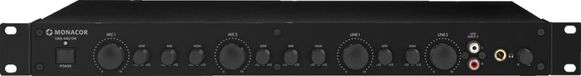 Monacor VMX-440/SW 4-kanaals mixer, 20-20000 Hz, zwart