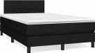 vidaXL Boxspring met matras, stof, zwart, 120x200 cm