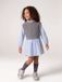 Vertbaudet Robe fille à effet 2-en-1 - Rayé - Gris chiné - Taille 116