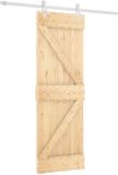 vidaXL Schuifdeur 70 x 210 cm Massief Pine Hout (Onbehandeld)