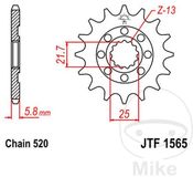 JT Sprockets JTF1565.12 12T stalen voortandwiel