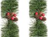 Merkloos / Sans marque Kaemingk B.V. Kerstversiering folie/lametta slinger - 2x stuks - groen - met besjes en dennenappels - 270 cm